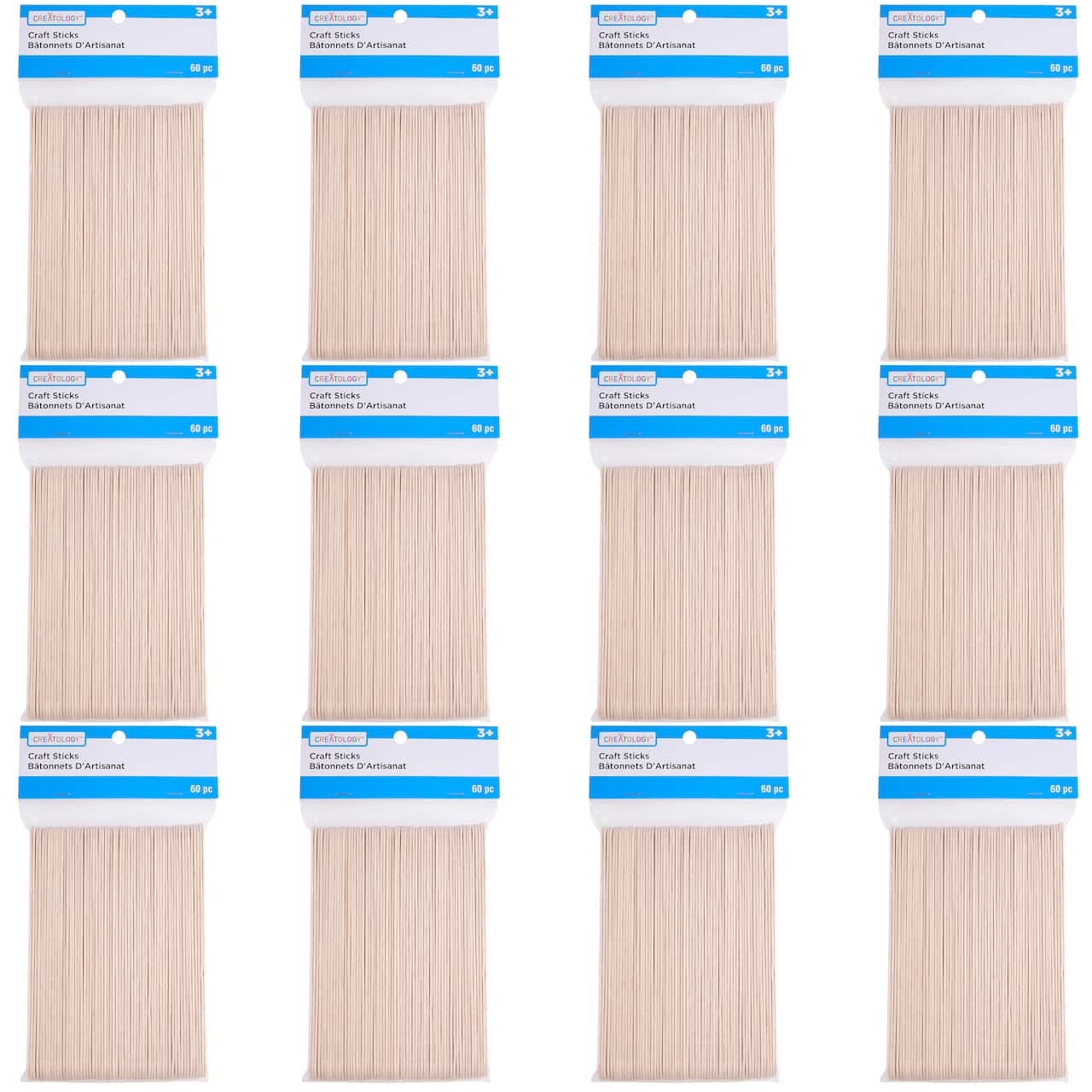 12 Packs: 60 ct. (720 total) Jumbo Wood Craft Sticks by Creatology™